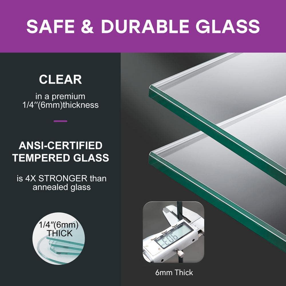 55" - 59" W x 72" H Double Sliding Semi-Frameless Shower Door