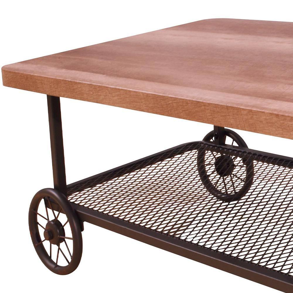 Modish Coffee Table Oak and Antique Gray - Saltoro Sherpi