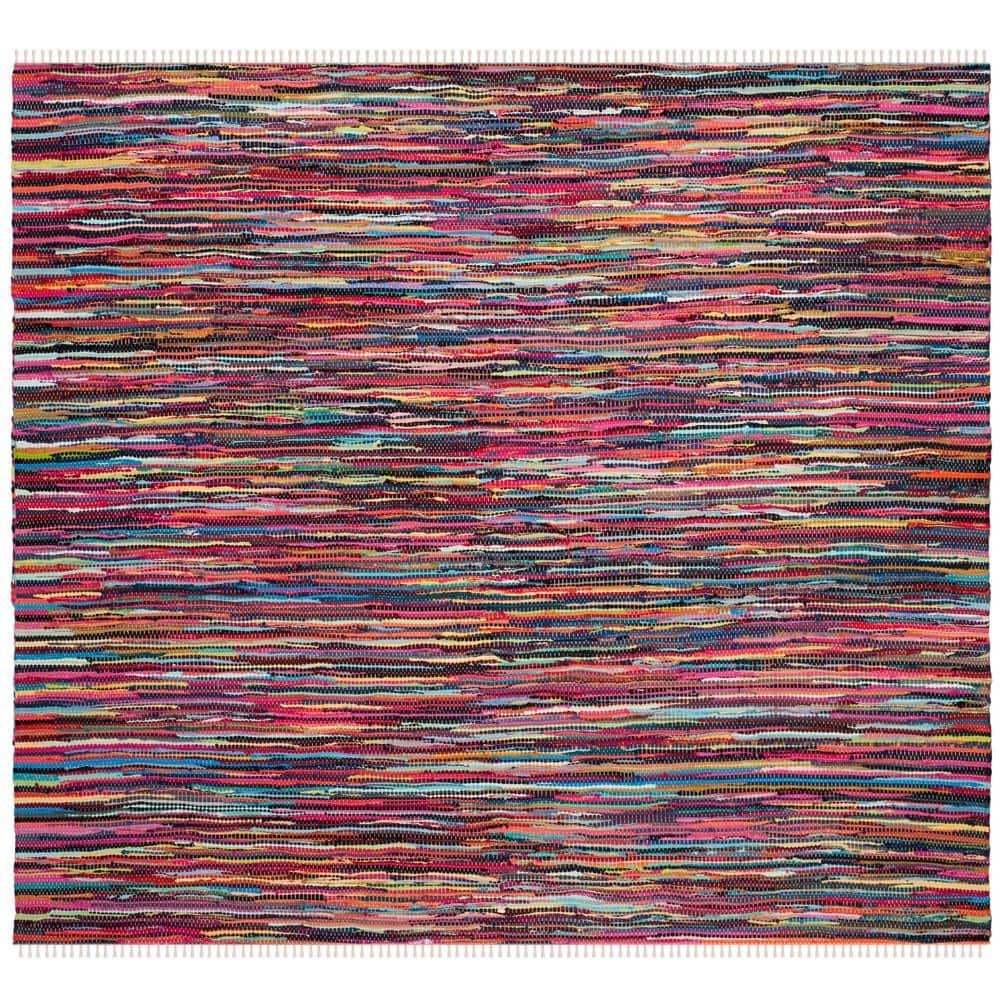 Rag Rug RAR128 Hand Woven Indoor Area Rug - Multi - 8'x8' - Safavieh.