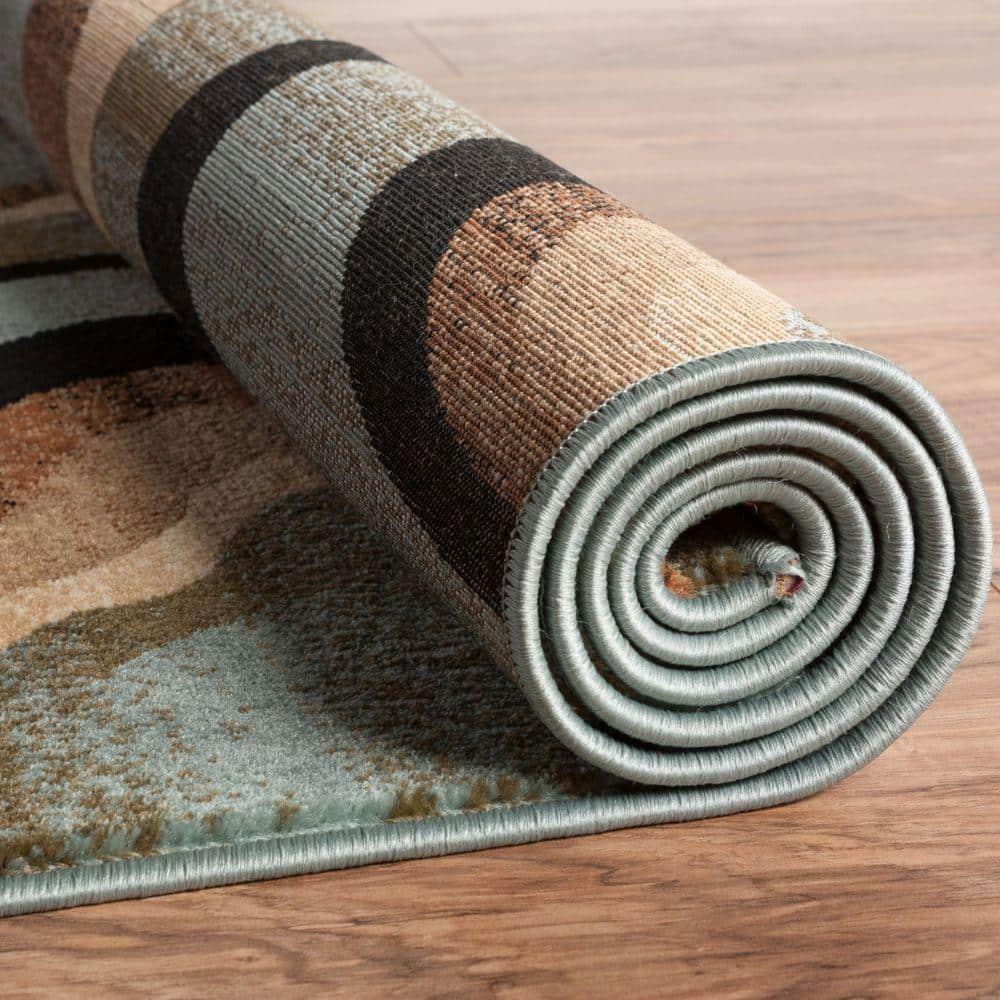 Well Woven Barclay Nirvana Waves Modern Geometric Multi Blue 5'3" x 7'3" Area Rug