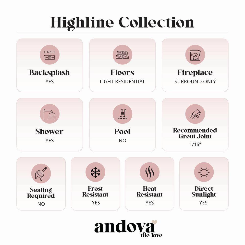 SAMPLE-Highline 0.625" x 1.25" Glass Mosaic Sheet Floor Use Tile