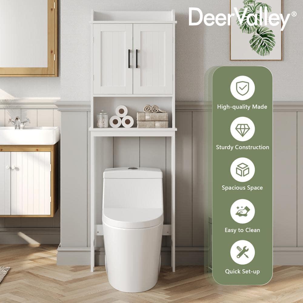 DeerValley Bathroom Freestanding Over the Toilet Storage Cabinet, White & Reviews | Wayfair