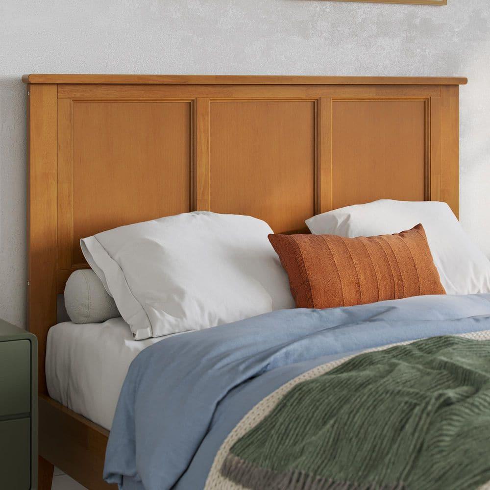AFI Charlotte Full Solid Wood Low Profile Platform Bed, Light Toffee