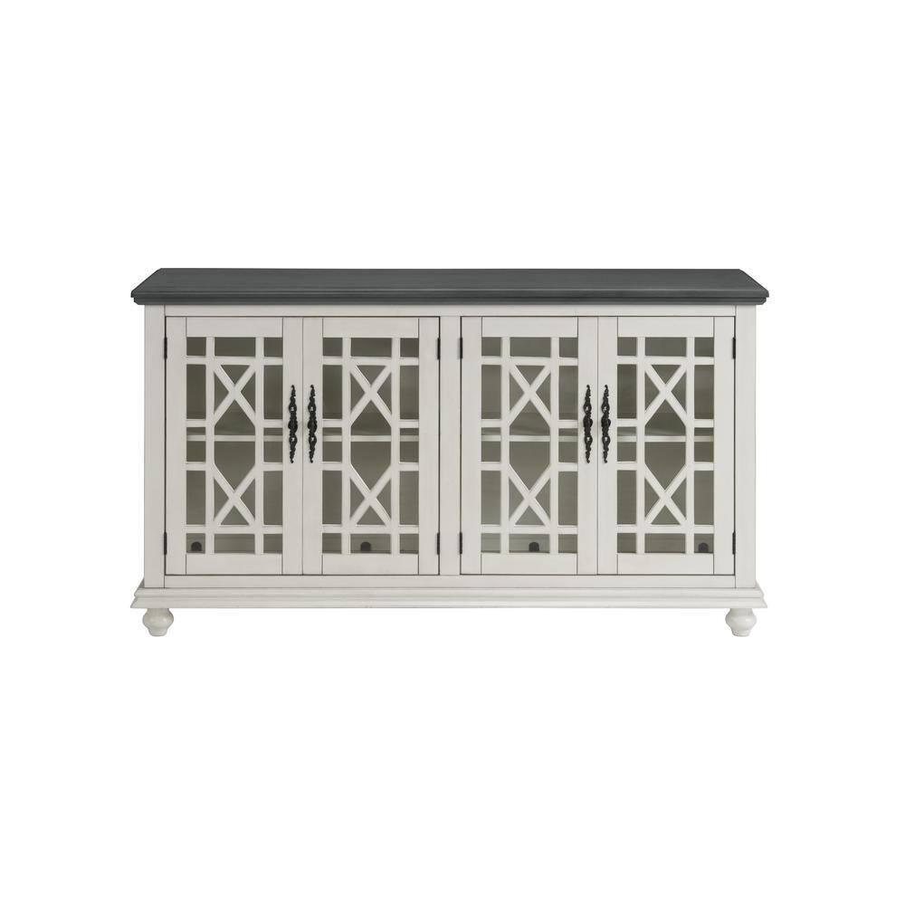 Martin Svensson Home Elegant 63" TV Stand Gray and White