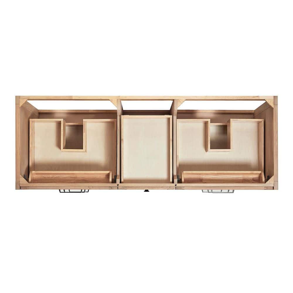 Ariel Bath Ariel Monrow 60 Inch Double Oval Sink Bathroom Vanity With Carrara Quartz Countertop