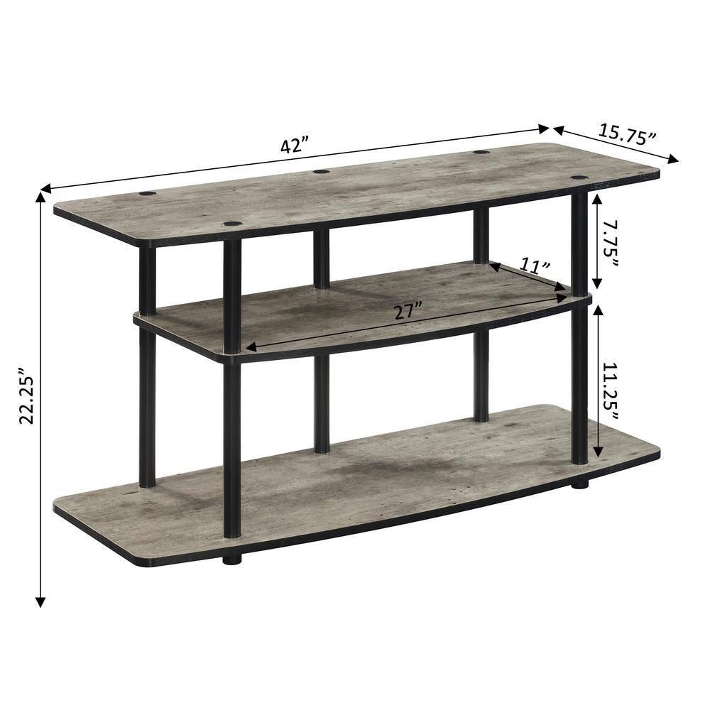 Convenience Concepts Designs2Go No Tools 3 Tier Wide TV Stand for TVs up to 46", Faux Birch/Black