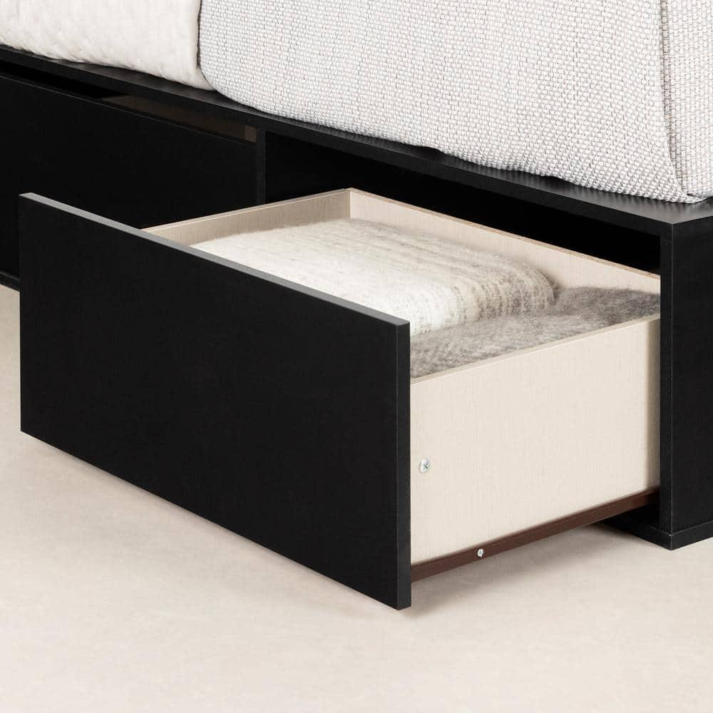 Fusion Queen 6-Drawer Platform Bed Pure Black