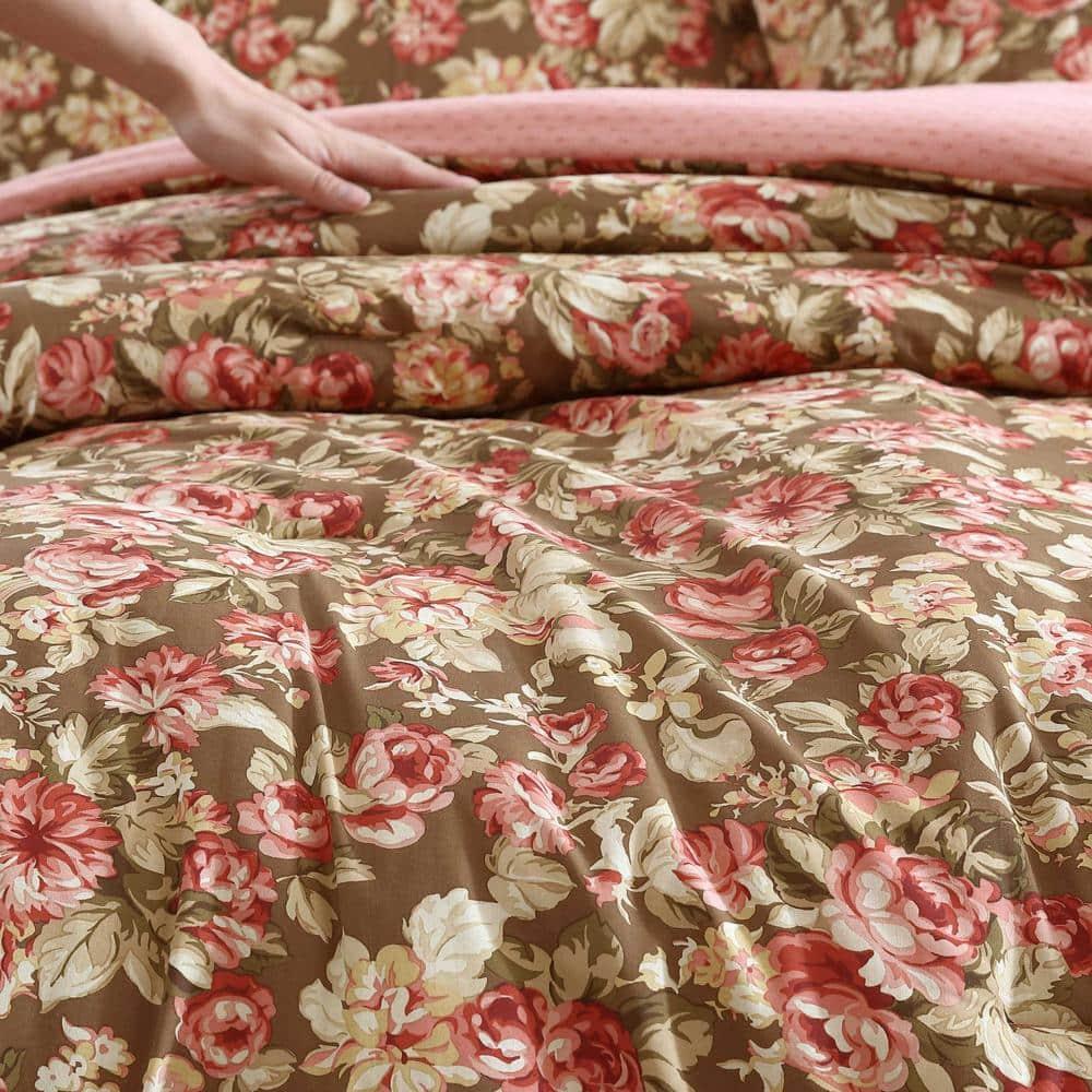 Laura Ashley Laura Ashley Bloomsbury Cotton Reversible Brown Comforter Set