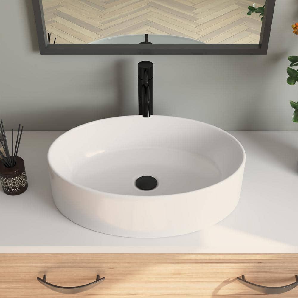 DeerValley 19.7'' x 14'' White Oval Vitreous China Vessel Bathroom Sink