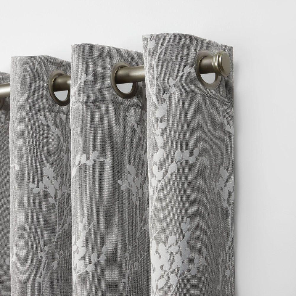 Nicole Miller Nicole Miller Turion Floral Room Darkening Blackout Grommet Top Curtain Panel Pair (Set of 2)