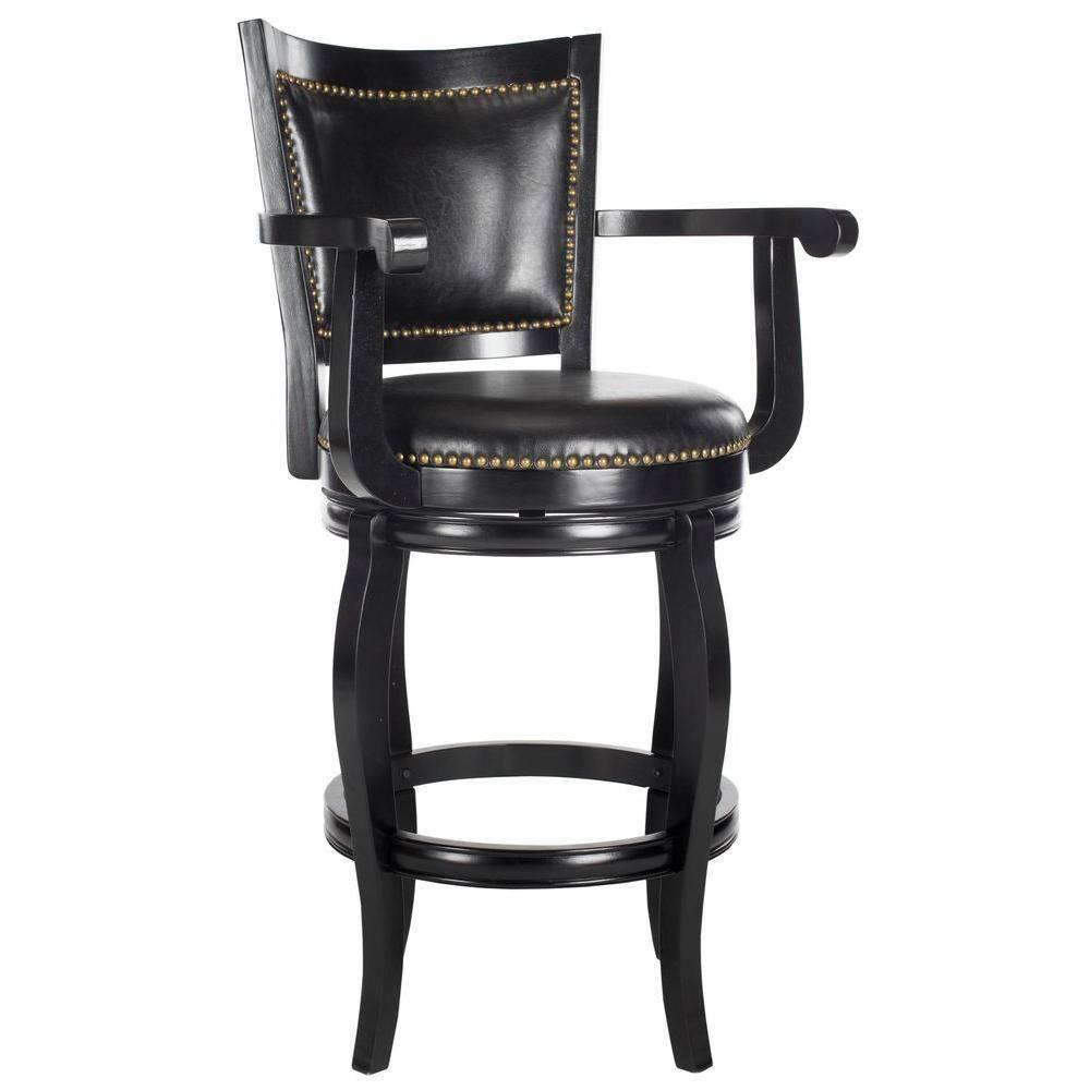 Gitano Swivel Bar Stool - FOX7009 - Black - Safavieh Couture