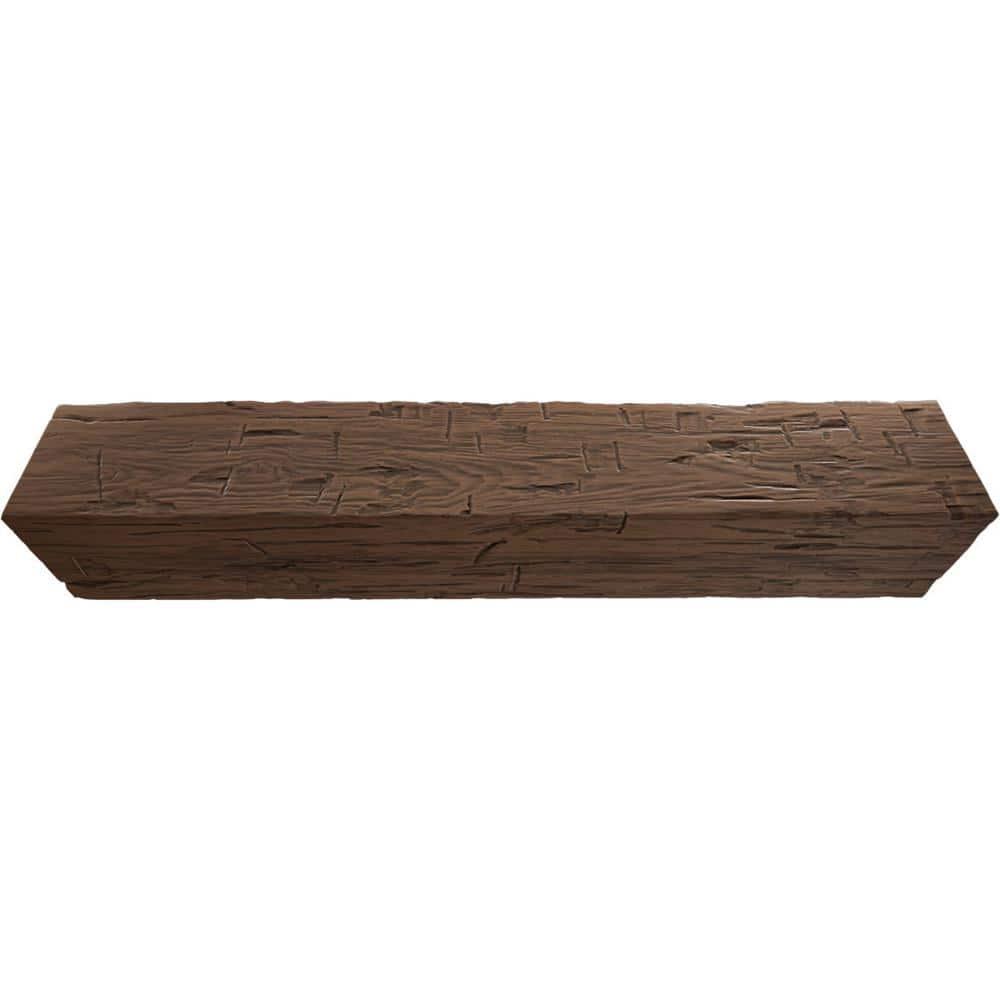 6 in. x 4 in. x 12 ft. 3-Sided (U-Beam) Hand Hewn Premium Aged Faux Wood Ceiling Beam