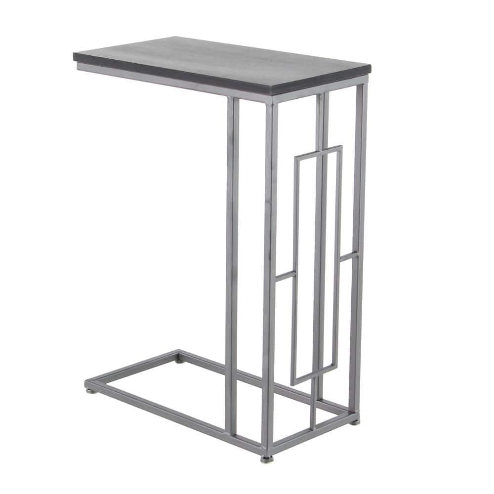 Contemporary Iron and Wood Accent Table Dark Gray - Olivia & May
