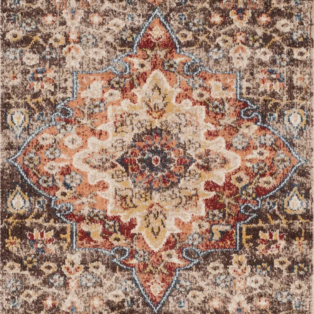 SAFAVIEH Bijar Orval Faded Traditional Area Rug, Brown/Rust, 6'7" x 9'