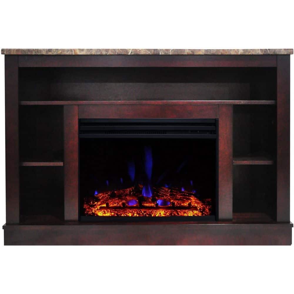 Cambridge Seville Freestanding Fireplace Mantel TV Stand with Storage Shelves and 1500W Electric Heater Insert