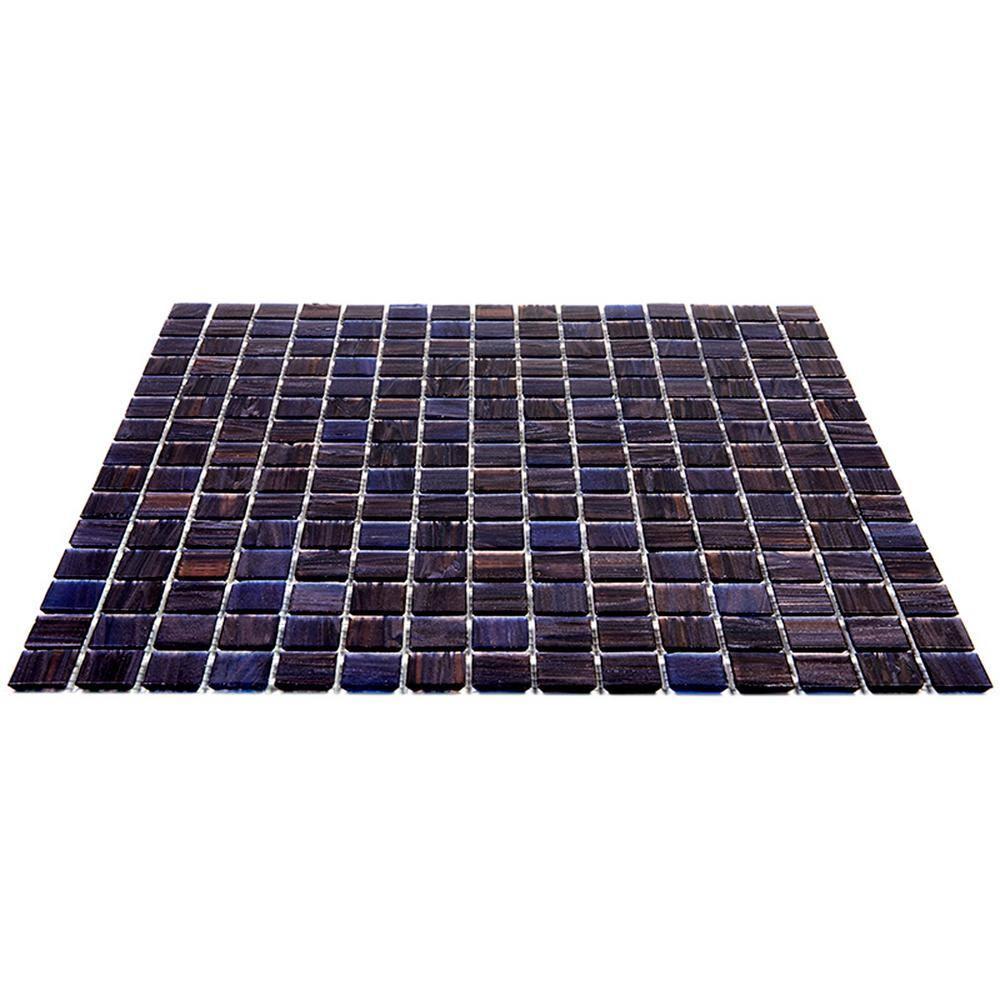 Celestial 12 in. x 12 in. Glossy Yale Blue Glass Mosaic Wall and Floor Tile (10 sq. ft./case) (10-pack)
