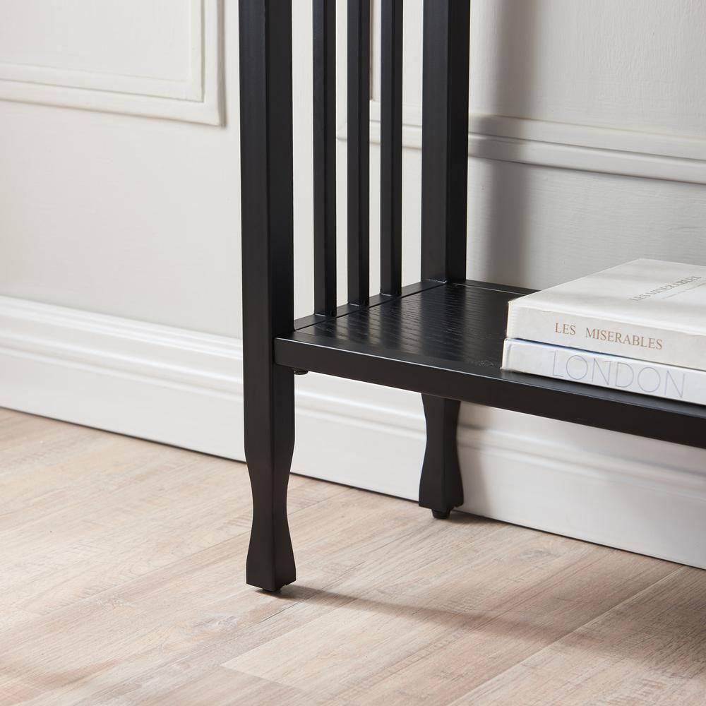 Leick Home 11232-BK Ironcraft Rustic Console Table, Black Wash