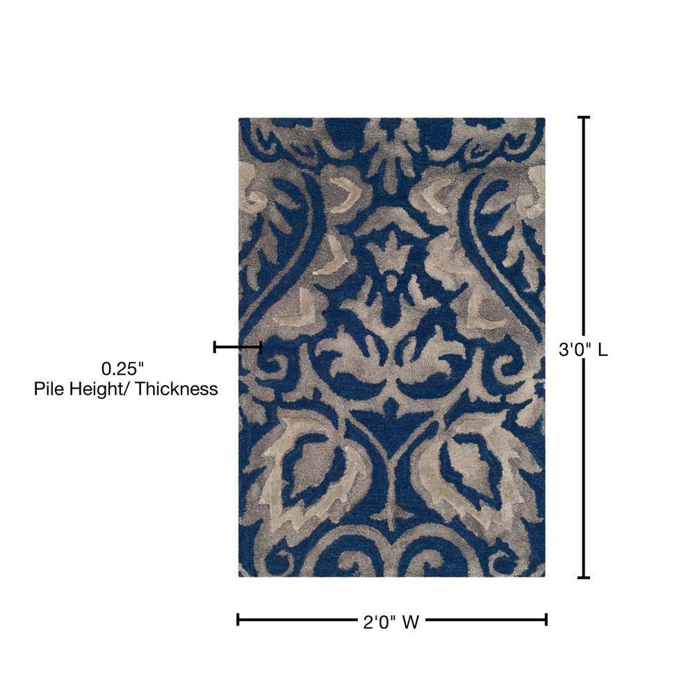 Dip Dye DDY511 Hand Tufted Accent Rug - Navy/Grey - 2'x3' - Safavieh.