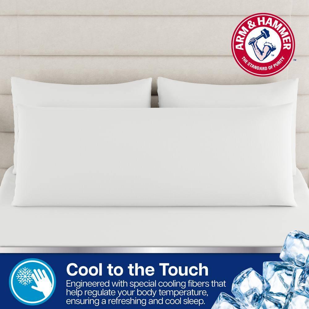 Arm & Hammer 20"x54" Cooling Comfort Zippered Body Pillow Cover White