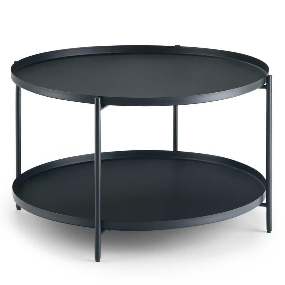 Simpli Home Monet Industrial 32 " Metal Metal Coffee Table in Black