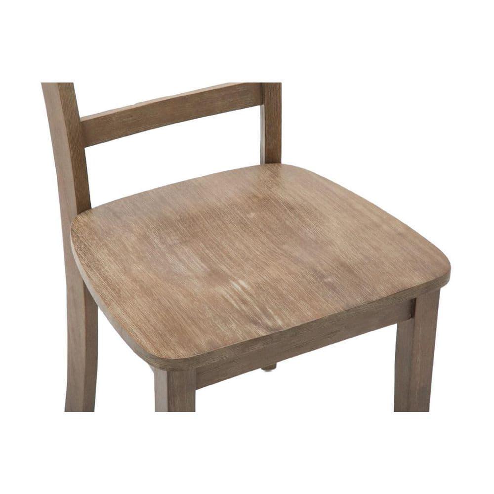 Set of 2 Boulder Dining Side Chairs Barnwood Wire Brush - Boraam: Rubberwood, Farmhouse Style, 300lbs Capacity