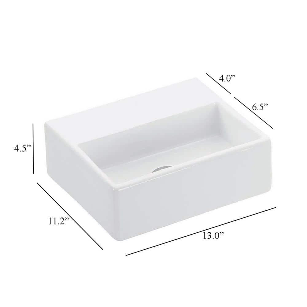 WS Bath Collections Quattro 11.2'' Ceramic Rectangular Bathroom Sink