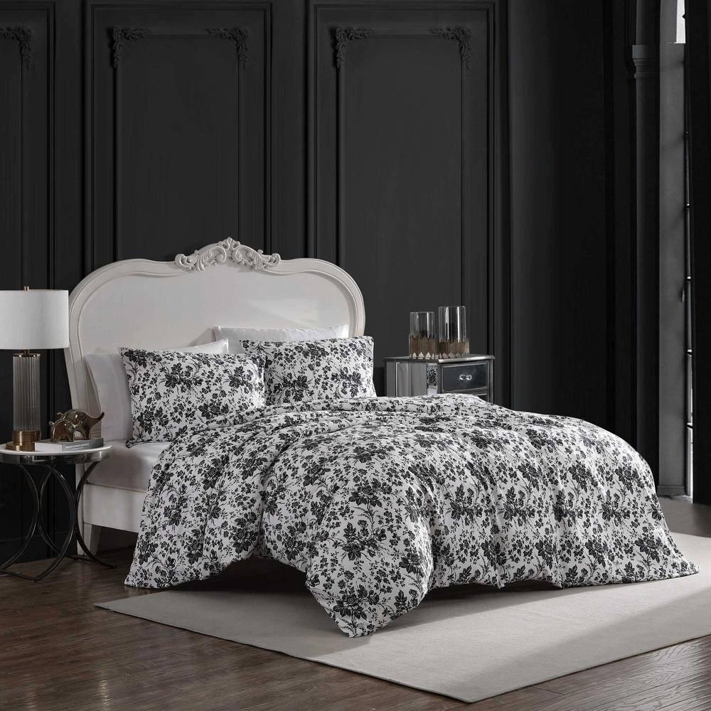 Betsey Johnson Betsey Johnson Betseys Toile Reversible Black Duvet Cover Set