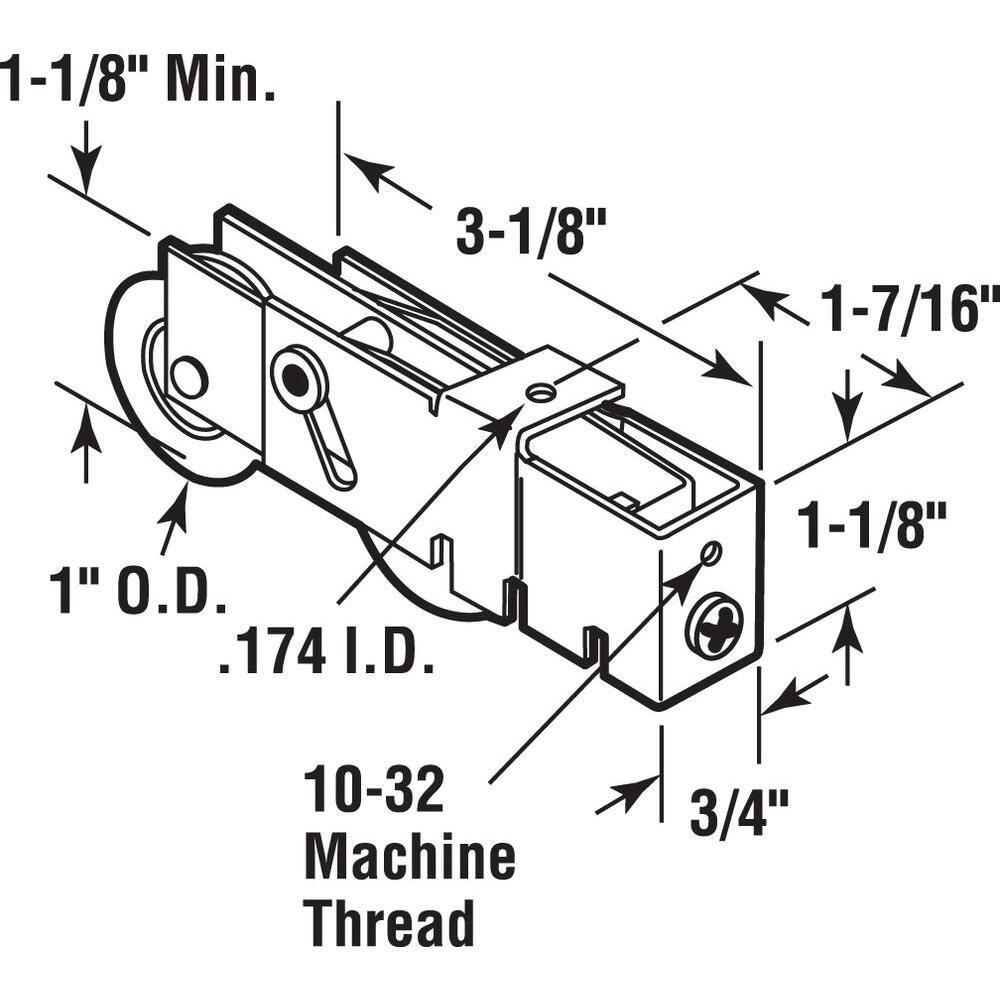 Prime-Line 1 in. Steel Ball Bearing Sliding Door Tandem Roller Assembly (Single Pack)