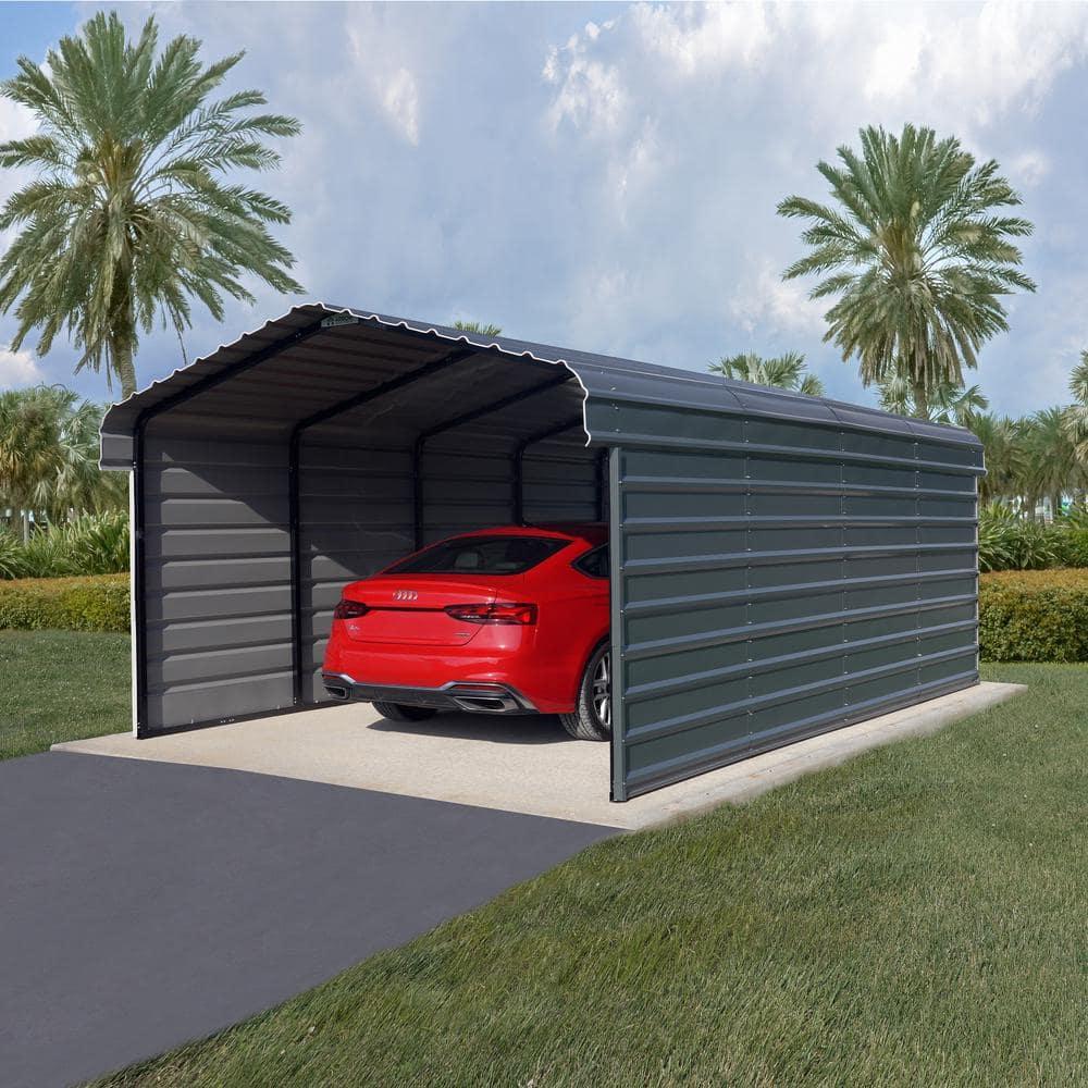 Arrow Arrow Steel Carport with 2 Side Wall Kits, 12x20x07