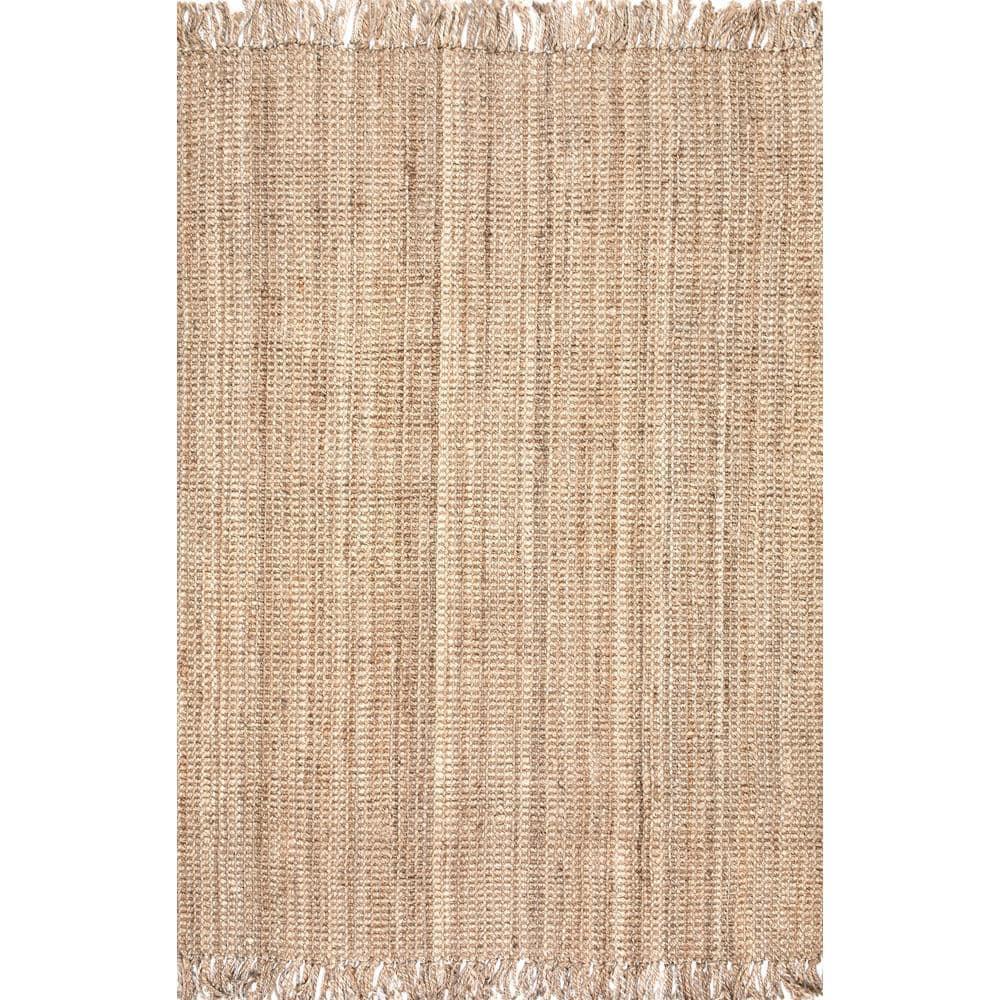nuLOOM Daniela Chunky Jute Natural 6' x 9' Farmhouse Area Rug