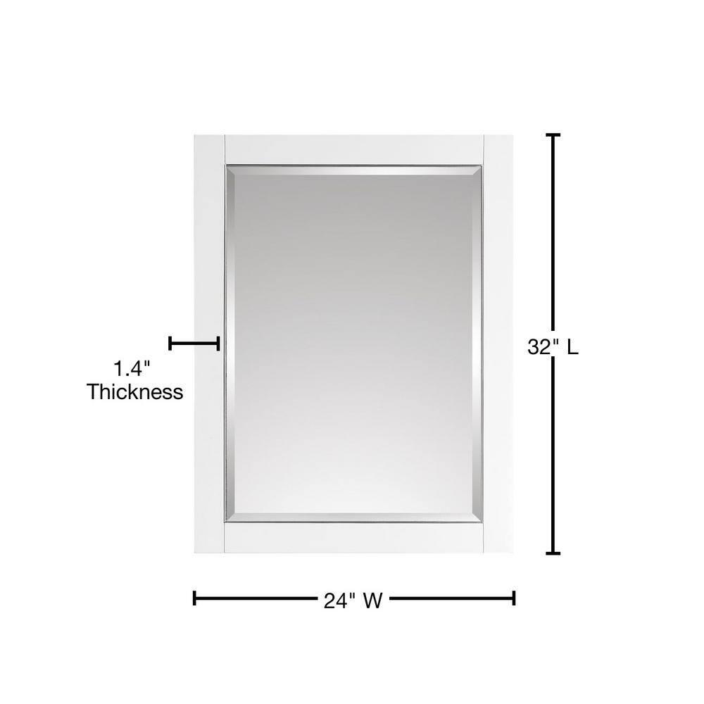 AVANITY  Mason 24 in. Wall Mounted Mirror with Brushed Silver Trim - 24"W x 32"H White White