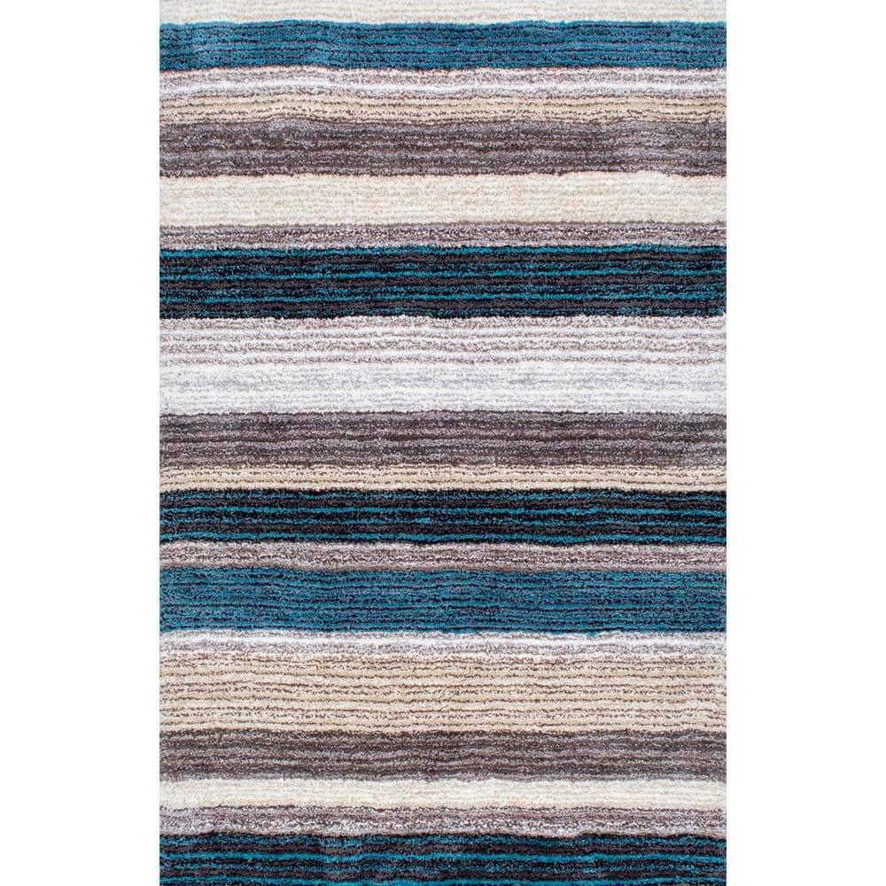 8'x10' Drey Ombre Shag Area Rug Turquoise - nuLOOM: Contemporary Tufted Medium Pile, Indoor Rectangle Rug