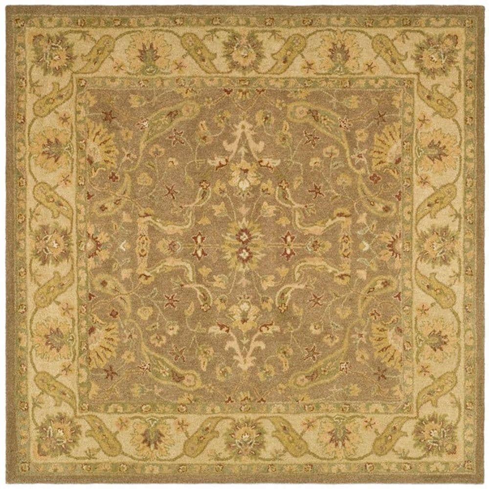 SAFAVIEH Antiquity Beaufort Oriental Wool Area Rug, Brown/Gold, 8' x 8' Square