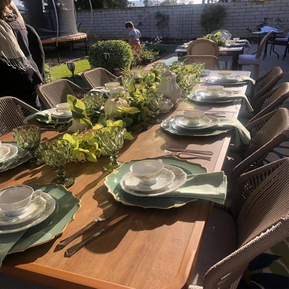 PURPLE LEAF 7 Pieces Patio Dining Set Aluminum Rectangular Table and Wicker Chairs with Cushions for Kitchen Porch Garden Modern Outdoor Furniture Sets, Beige and Dark Grey