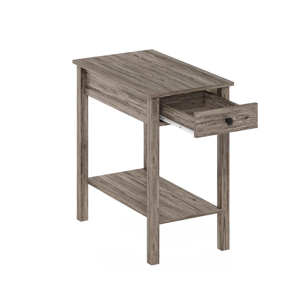 Furinno Montale Rectangular Side Table with Drawer, Rustic Oak