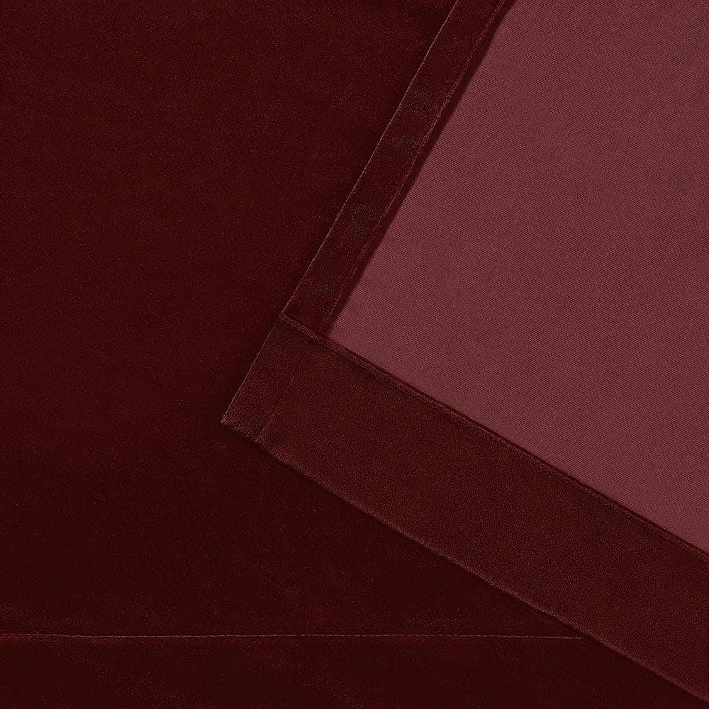 Set of 2 96"x54" Velvet Heavyweight Grommet Top Window Curtain Panel Burgundy Red: Light Filtering, Polyester
