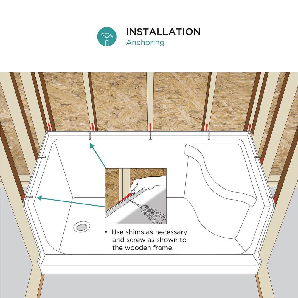 Aquatique 60" x 32" Single Threshold Shower Base