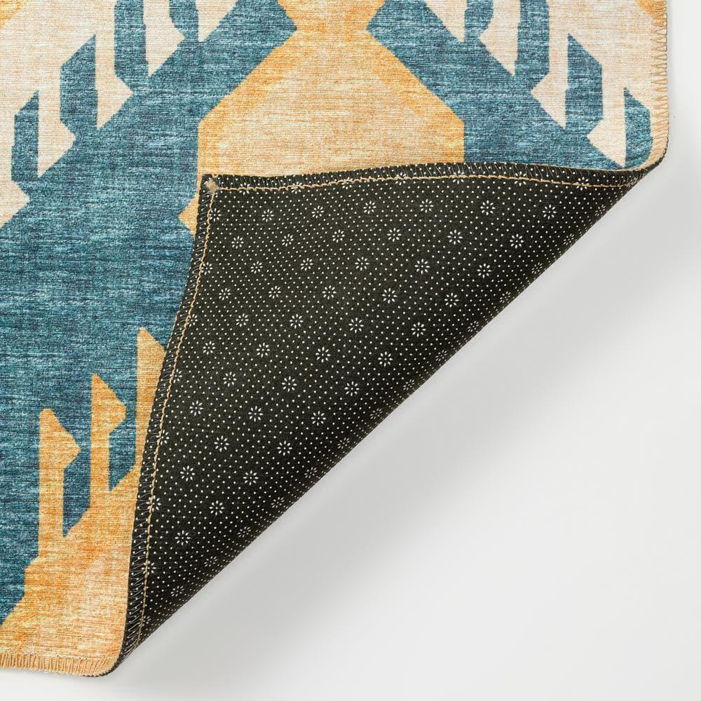Addison Rugs Indoor/ Outdoor Addison Yuma Southwest Ikat Washable Area Rug 5' x 7'6" - Yellow