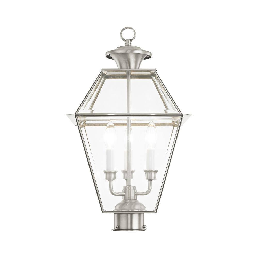 Livex Lighting Westover 3 - Light Post Light in  Brushed Nickel