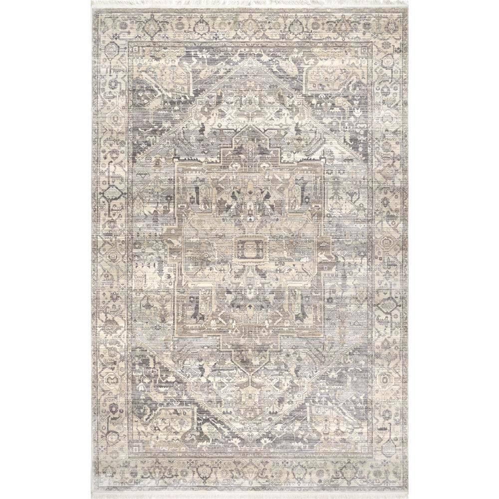 Nuloom Harriet Medallion 4x6 Indoor Area Rug for Living Room Bedroom Dining Room Kitchen, Neutral/Beige