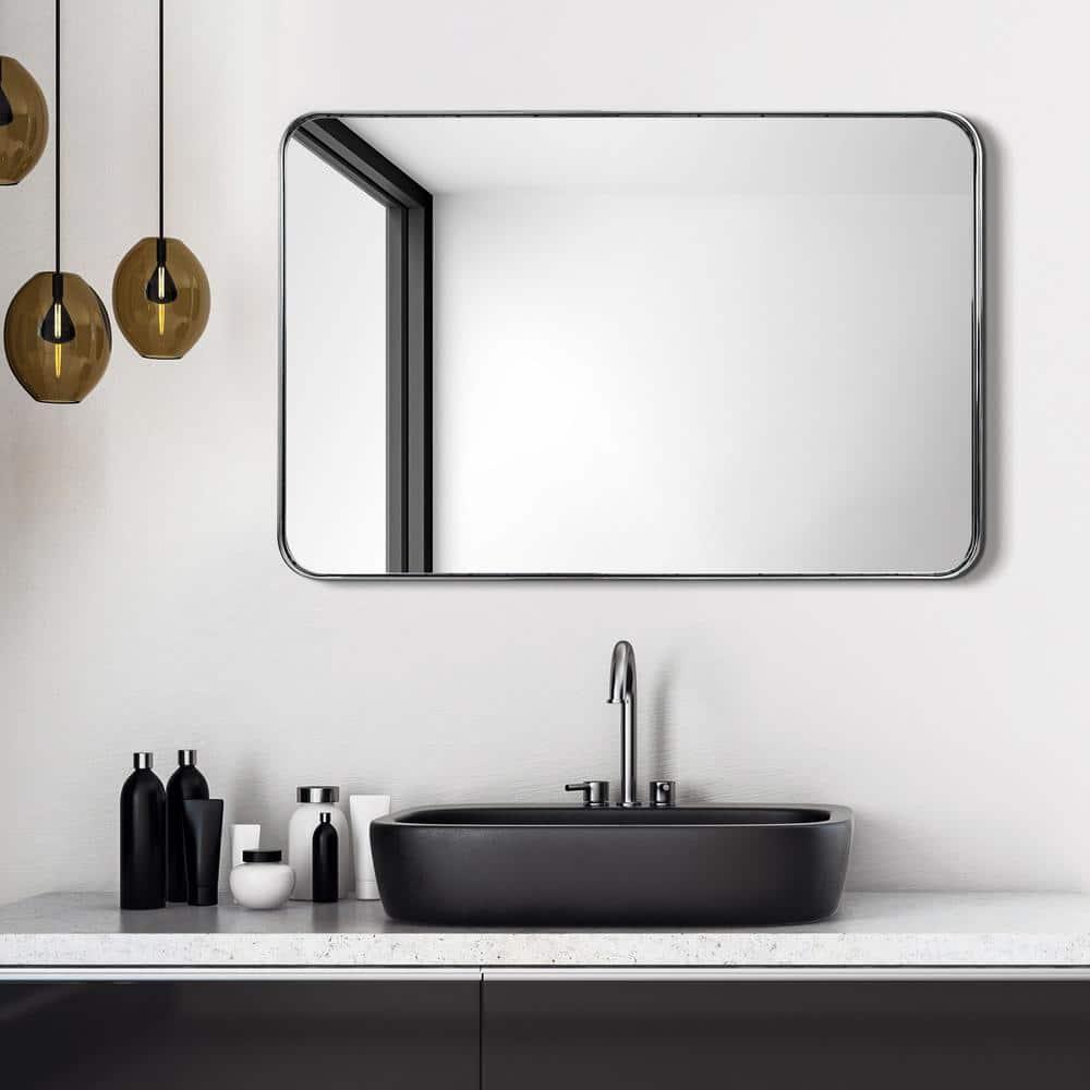 Empire Art Direct Ultra Stainless Steel Rectangular Wall Mirror Polished Silver 24" x 36" Silver