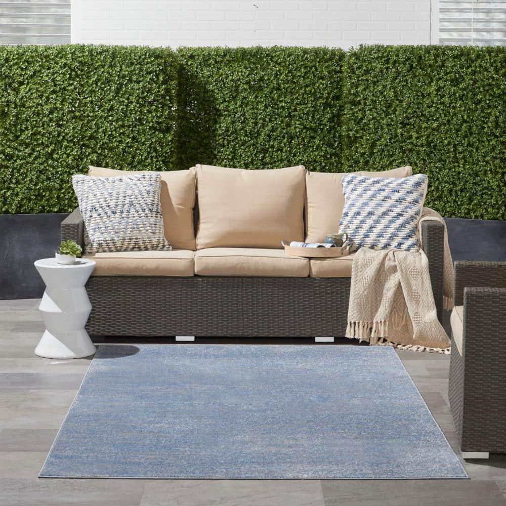 Nourison Nourison Essentials NRE01 Indoor/outdoor Area Rug - Blue/Grey 4' x 6'