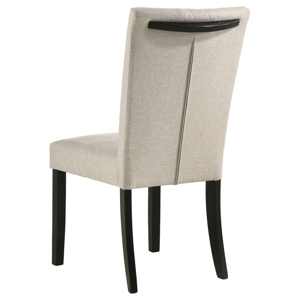 Coaster Malia Fabric Upholstered Solid Back Side Chair Beige and Black