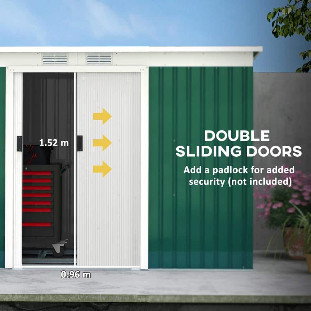 Outdoor Lean-To Metal Storage Shed