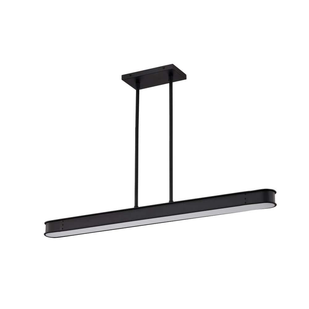 Keren - 36 Inch LED Island Pendant - Textured Black - Acrylic Lens
