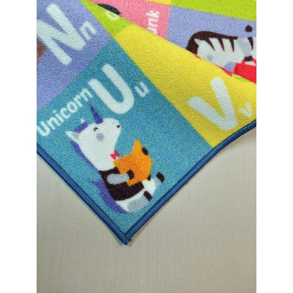 KC CUBS Boy & Girl Kids ABC Alphabet Animal Educational Learning & Fun Game Play Area Non Slip Nursery Bedroom Classroom Rug Carpet, 3' 3" x 4' 11"