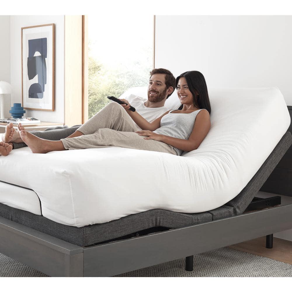 Clara Clark Clara Clark Massaging Zero Gravity, Zero Clearance Adjustable Bed with Wireless Remote, USB Ports & LED Lights