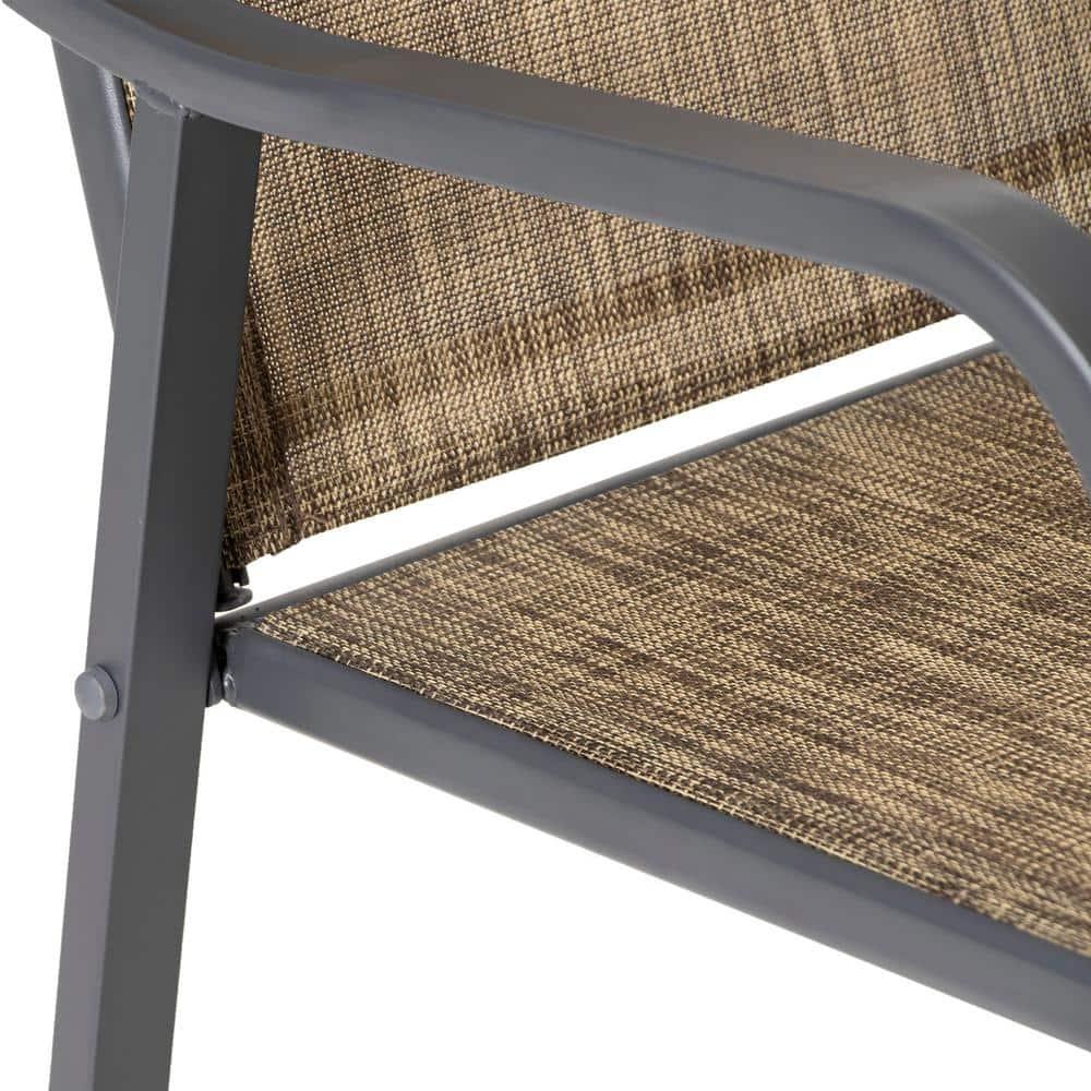Crestlive Products Lightweight with Curved Backrest Weather-Resistant Bar Stools Set of 2, Earth