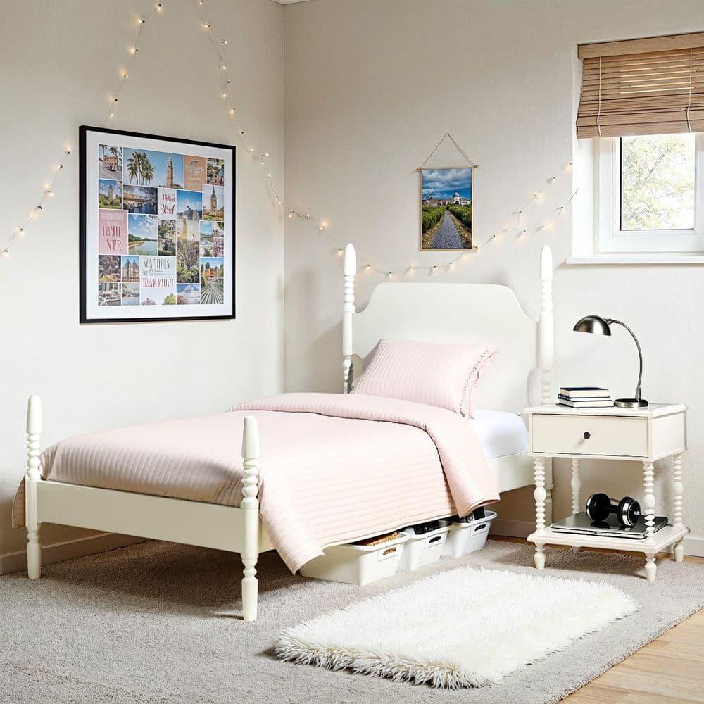 Vivienne Traditional Easy Assembly Solid Wood Twin Spindle Bed