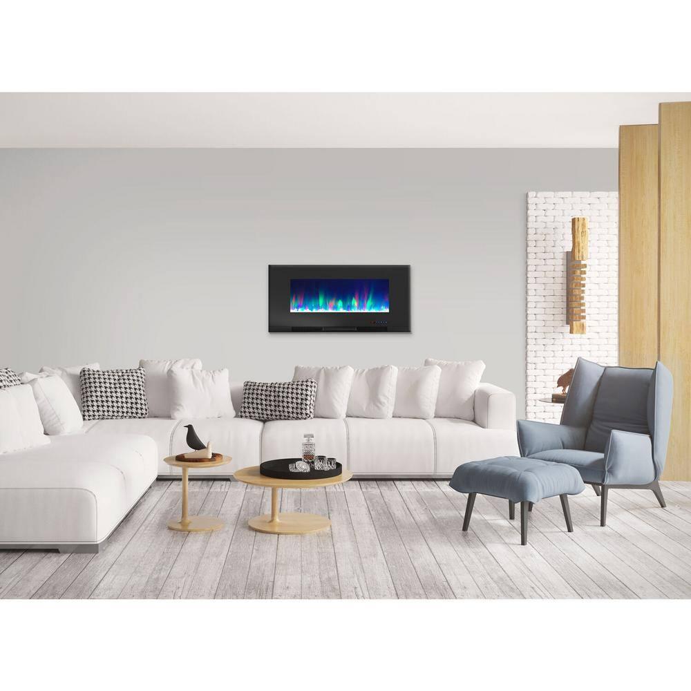 Cambridge Cambridge Wall Mount Electric Fireplace Heater with Remote Control for Indoor Use in Living Room, Bedroom, Home Office